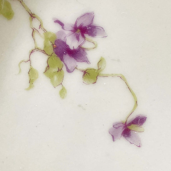 Antique Small French Limoges Platter with Violet Flowers circa