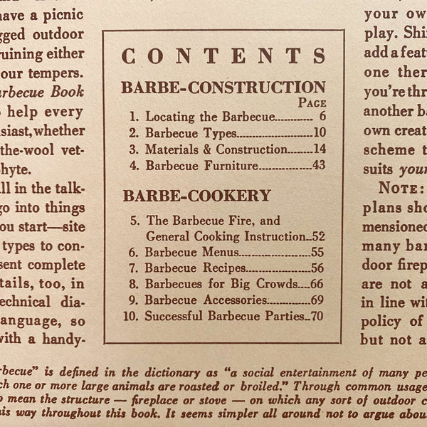 Sunset's Barbecue Book - 1941 Edition Third Printing with Recipes