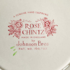 Vintage Johnson Bros Rose Chintz Bread Plates - Set of Six circa 1930s-1950s