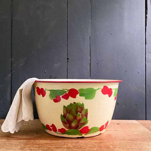 【ひまわり】E・B　ArtichokeBowl&ChristmasMug vintgae-enamelware-bowl-with-