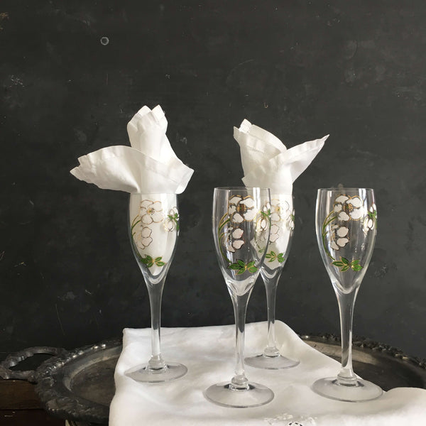 Vintage Perrier-Jouet Champagne Flutes - Belle Epoque Floral