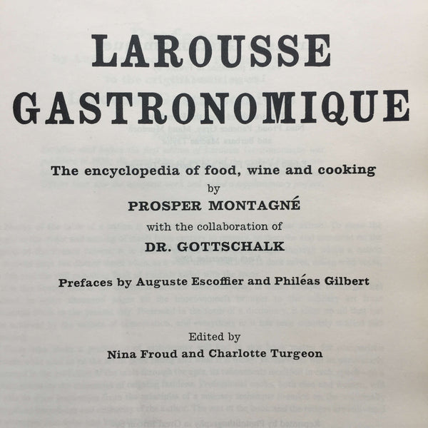 Vintage Larousse Gastronomique - 1969 Edition - English Language