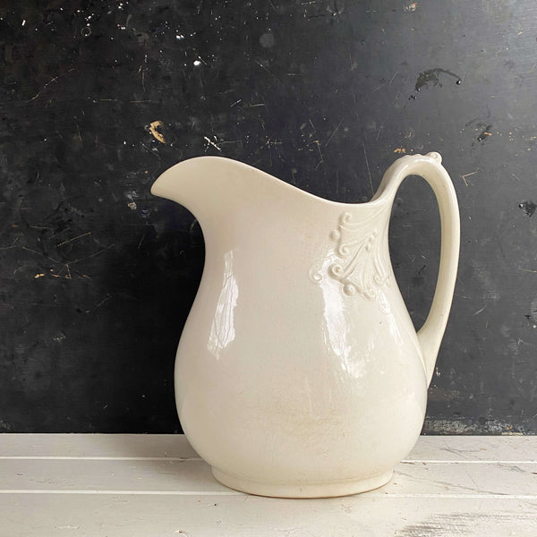 White Antique Water Pitcher by East Liverpool Potteries circa 1901