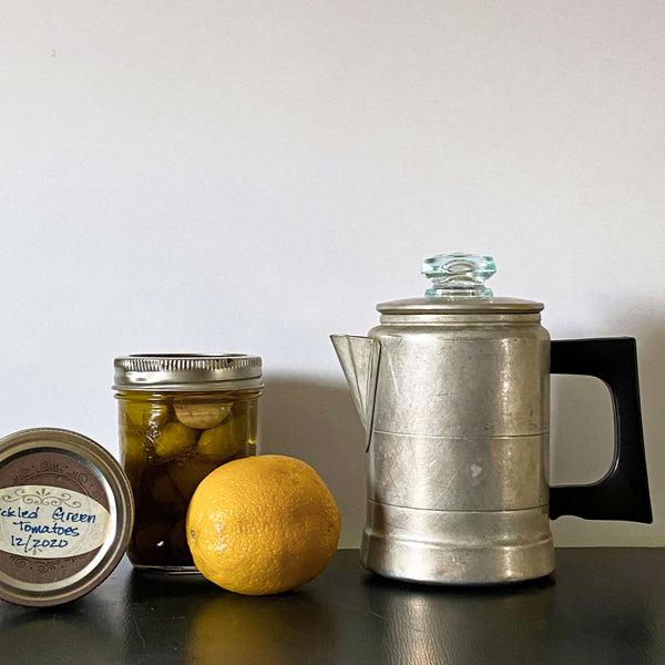 Vintage 1960s Comet Aluminum Yellow Coffee Pot - Reserved for Amy