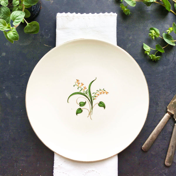 Vintage 1940's Forsythia Pattern Dinner Plate by Edwin Knowles