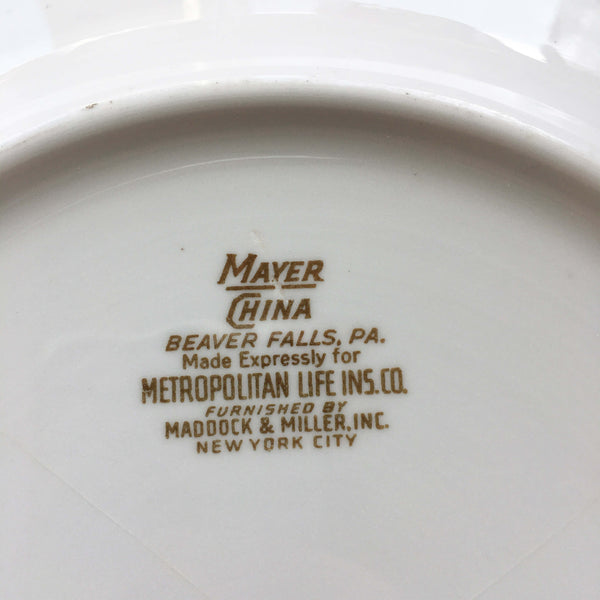 Vintage 1960s Metropolitan Life Insurance Company Luncheon Plate