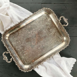 Large 1847 Rogers Bros Silverplate Serving Tray - Prince Charles Pattern