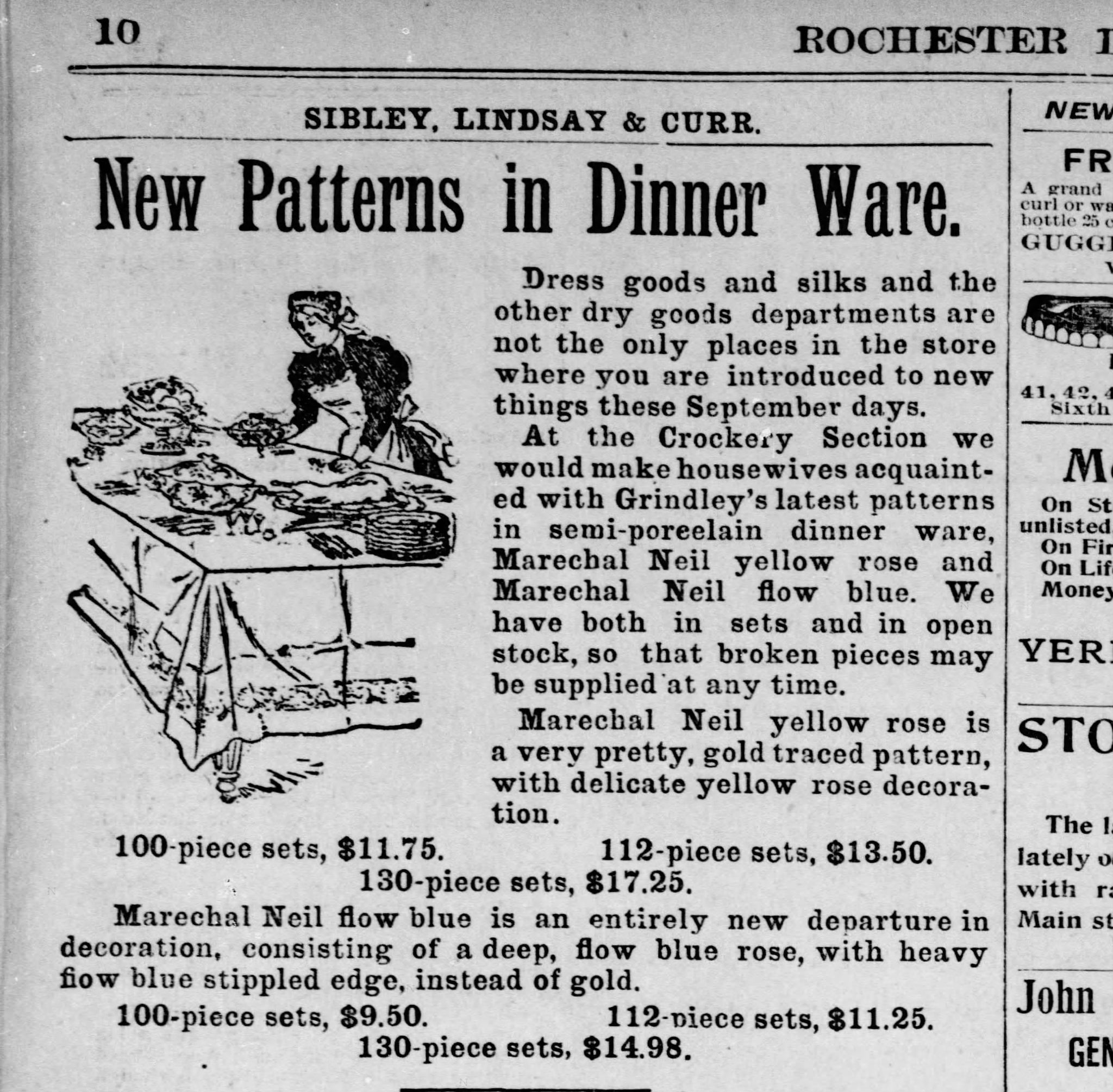 Antique Flow Blue Covered Vegetable Dishes & Platter Set - Marechal Neil by W.H. Grindley circa 1896