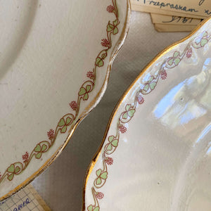 Antique 1920s Homer Laughlin Clover Dinner Plates in the Hudson Shape circa 1920 - Set of Two