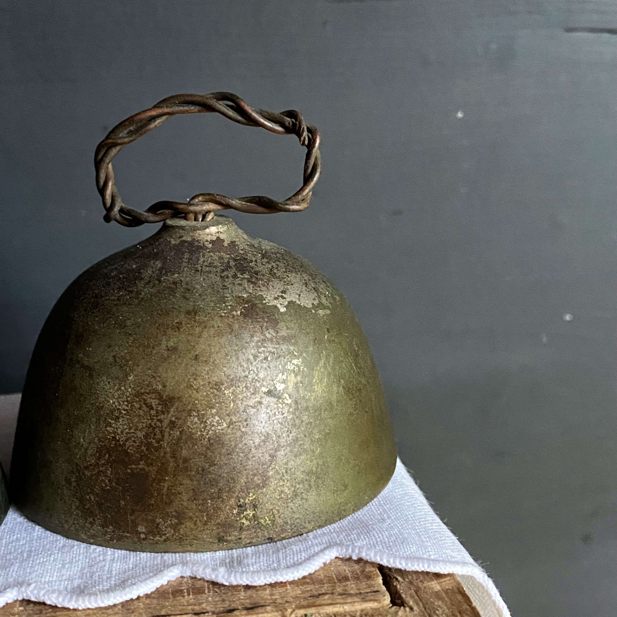 Antique Primitive Brass Livestock Bells - Set of Three