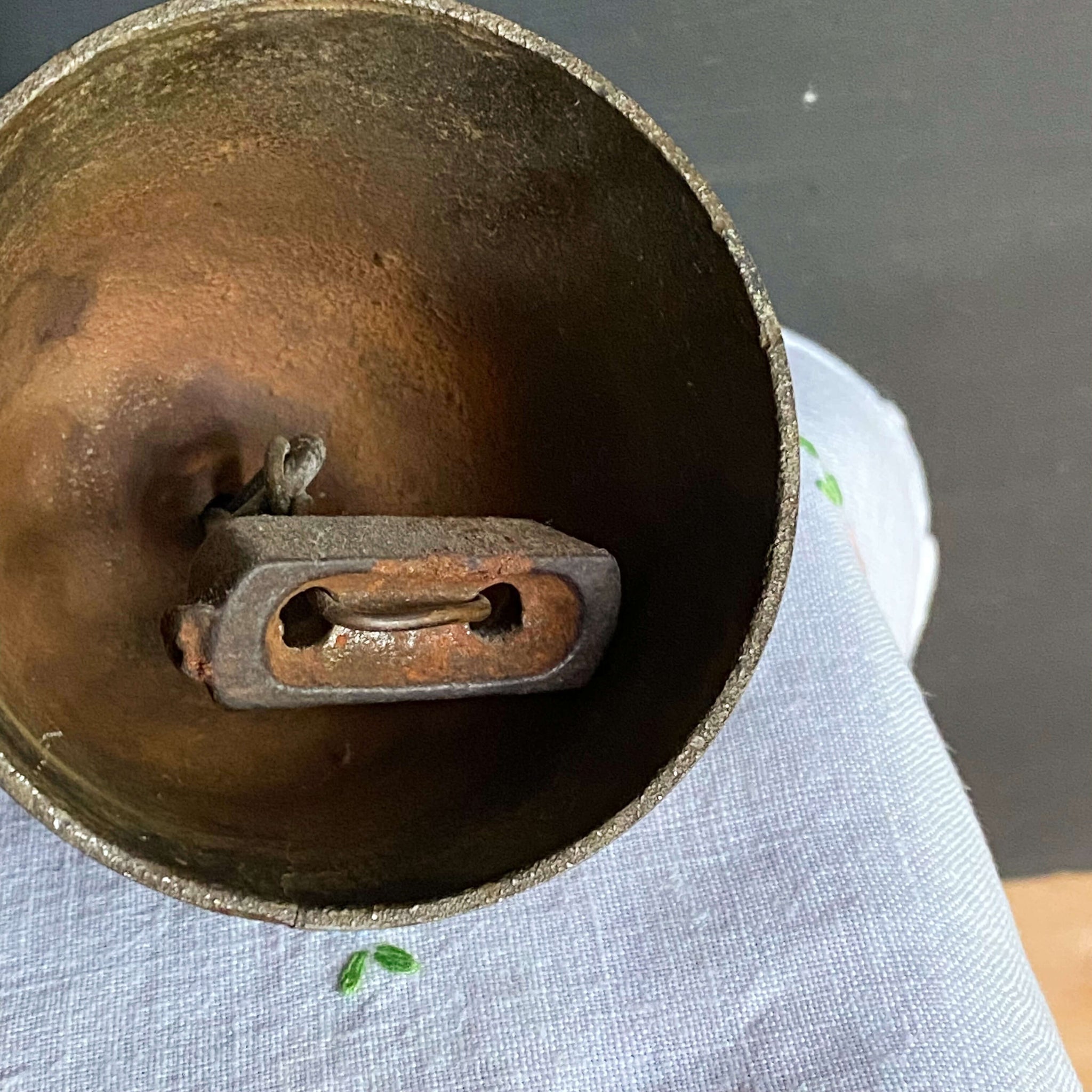 Antique Primitive Brass Livestock Bells - Set of Three