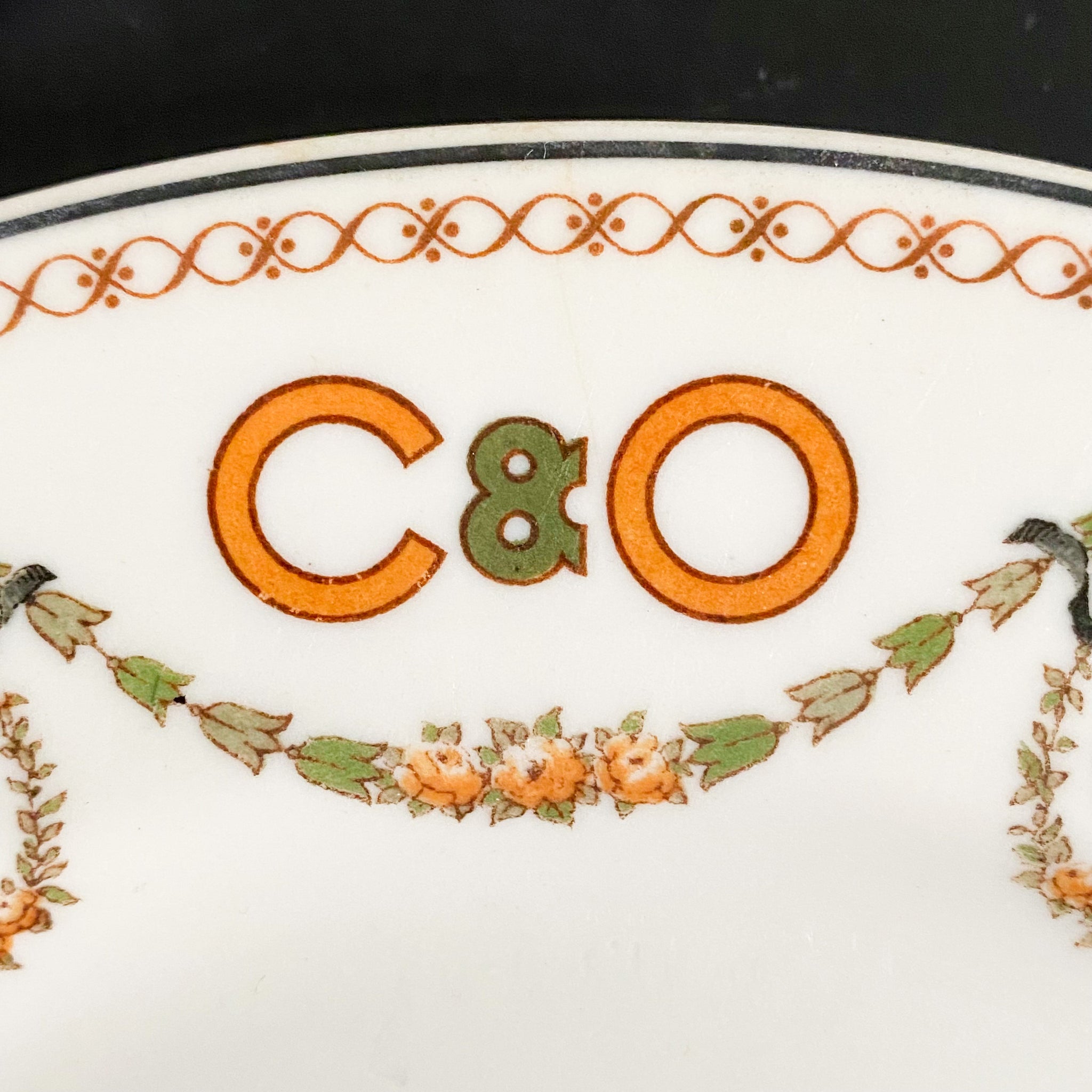 Rare Antique C&O Railroad Luncheon Plate circa 1923 - O.P.Co Syracuse Restaurant Ware