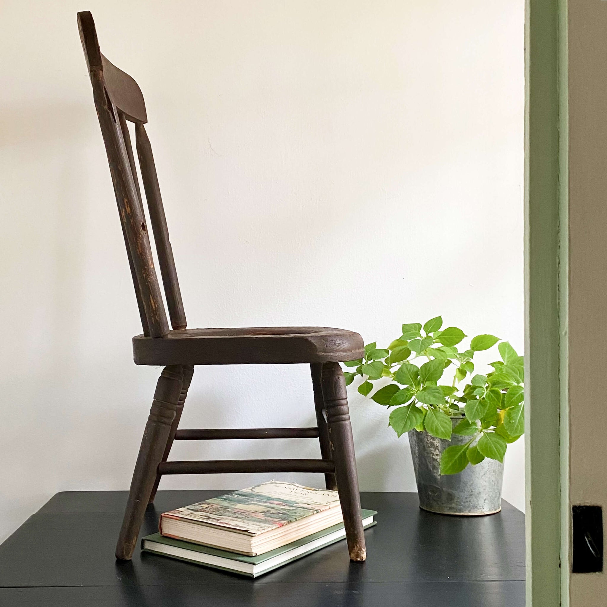 Antique Windsor Style Children's Potty Chair - Repurposed Plant Stand