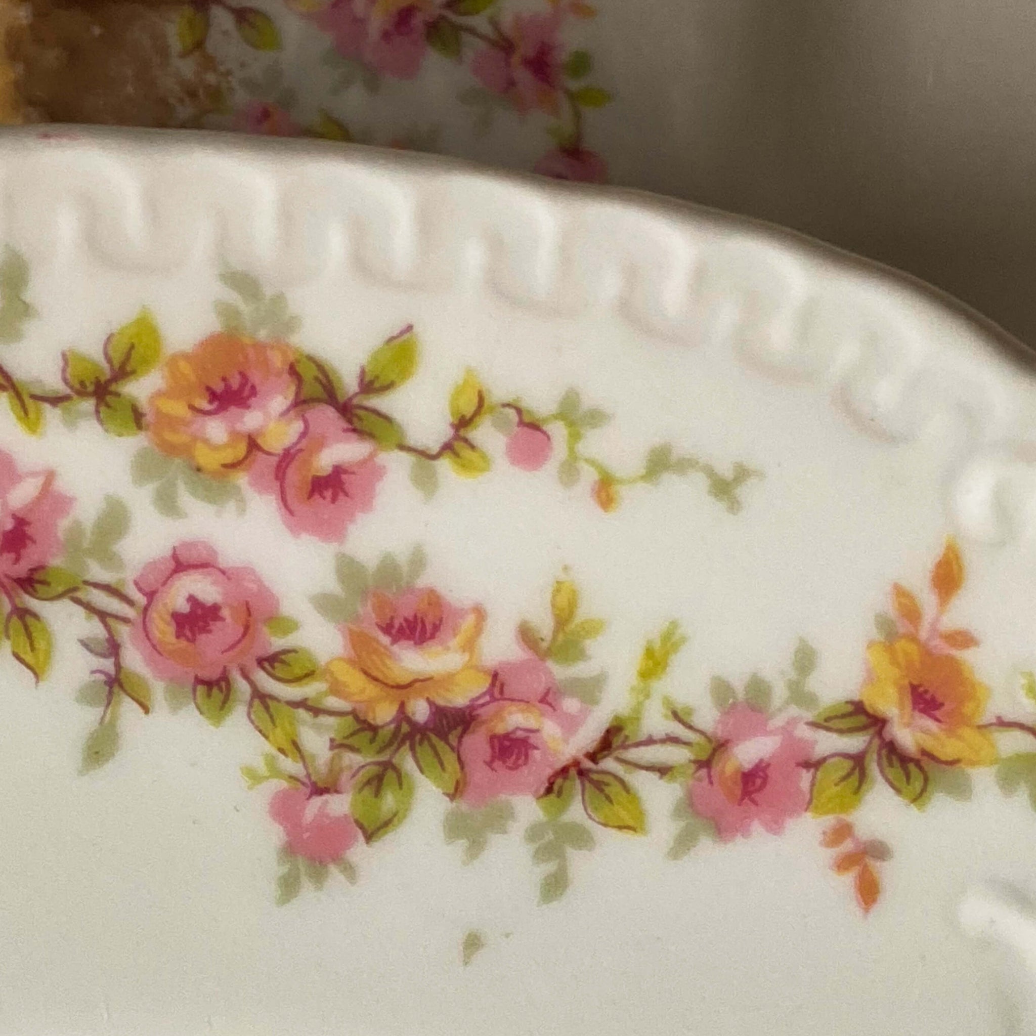 Antique Theodore Haviland Limoges Dinner Plates with Pink and Peach Roses - Set of Five circa 1903