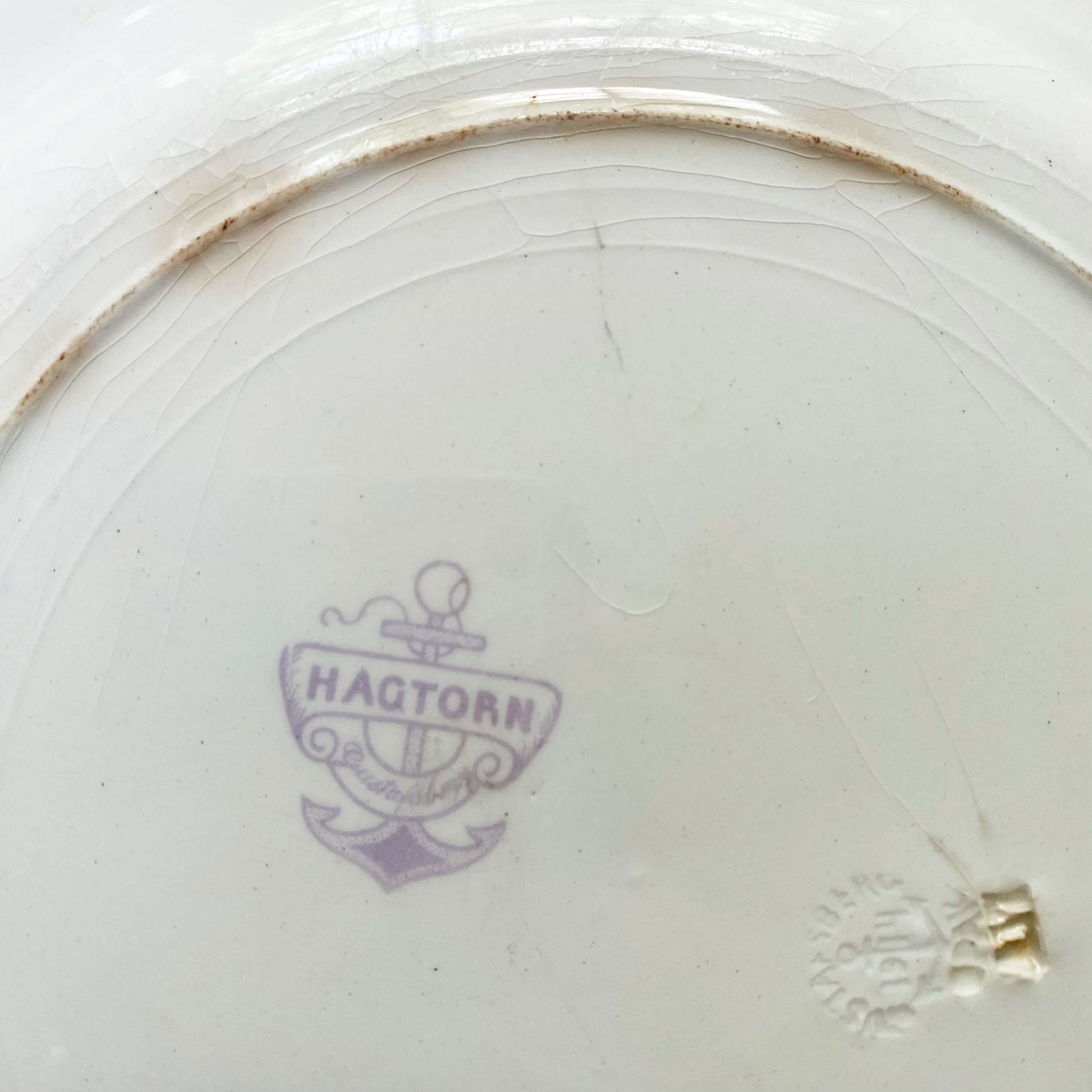 Antique Swedish Gustafsberg Opak Dinner Plate - Hawthorn/Hagtorn Pattern circa 1914-1940