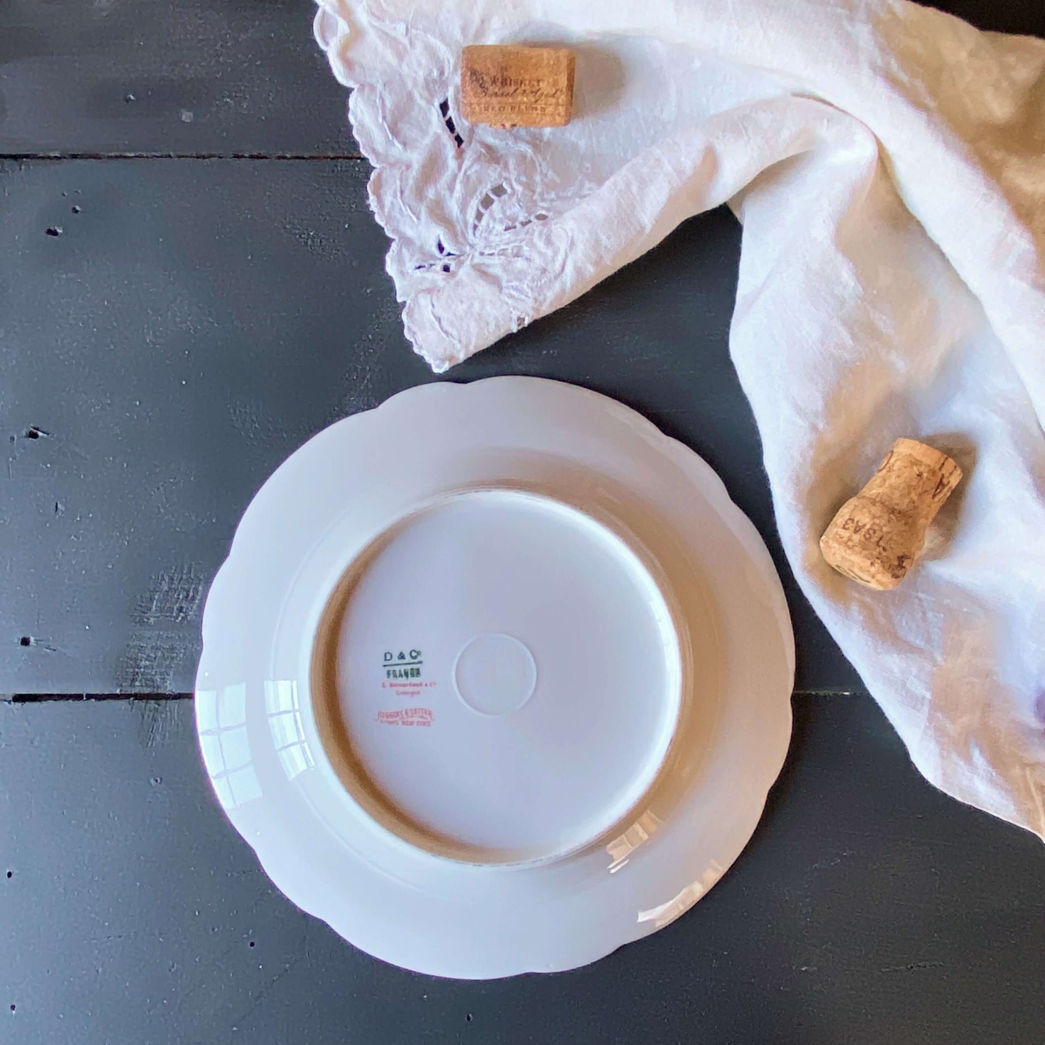 Antique Gold and White French Porcelain Luncheon & Bread Plates - Set of Four circa 1894-1915