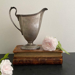 Antique Homan Plate Creamer with Monogram - Louisiana Pattern circa 1900s-1920s