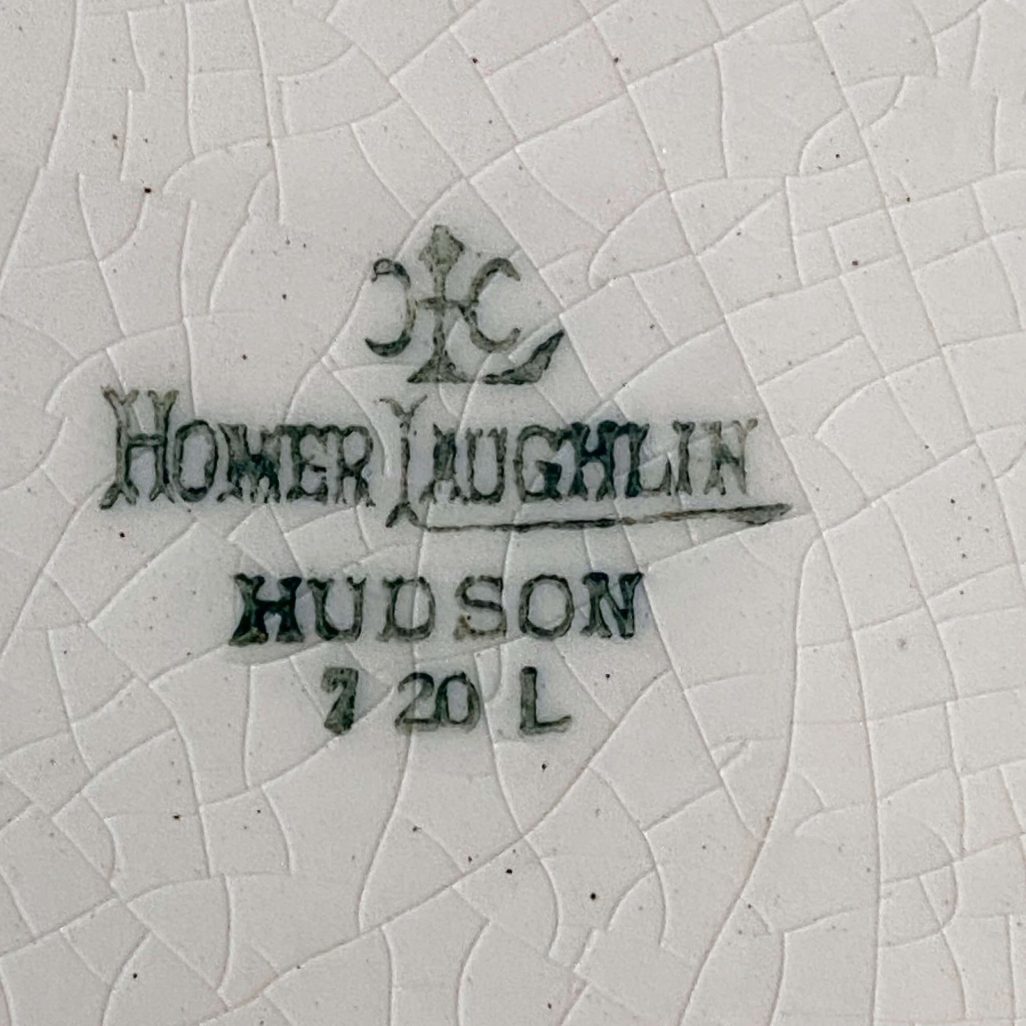 Antique 1920s Homer Laughlin Clover Dinner Plates in the Hudson Shape circa 1920 - Set of Two