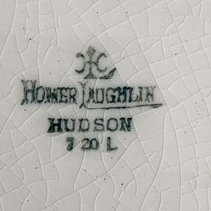 Antique 1920s Homer Laughlin Clover Dinner Plates in the Hudson Shape circa 1920 - Set of Two