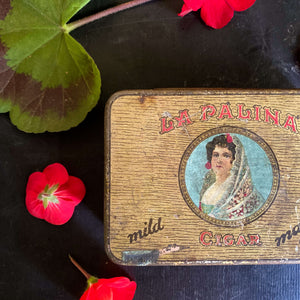 Antique La Palina Cigar Storage Tin circa 1910-1926