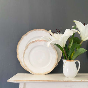 Antique Gold and White French Porcelain Luncheon & Bread Plates - Set of Four circa 1894-1915