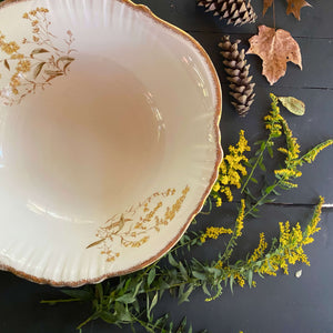 Antique John Maddock & Sons Wash Basin Bowl with Goldenrod Flowers circa 1870-1897