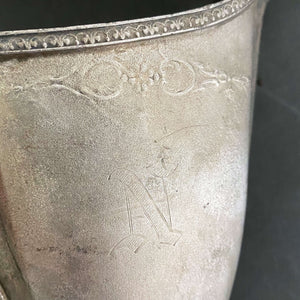 Antique Homan Plate Creamer with Monogram - Louisiana Pattern circa 1900s-1920s