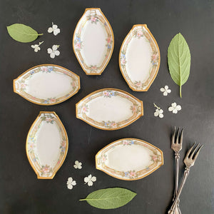 Antique Noritake Porcelain Salt Cellars circa 1911-1921 - Set of Six