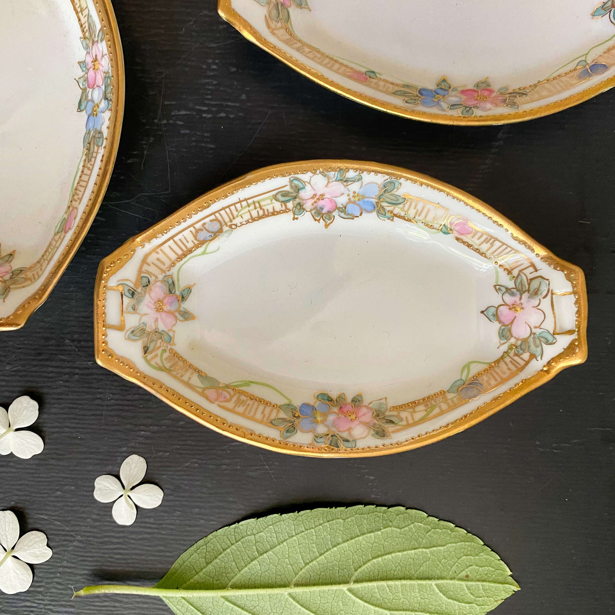 Antique Noritake Porcelain Salt Cellars circa 1911-1921 - Set of Six