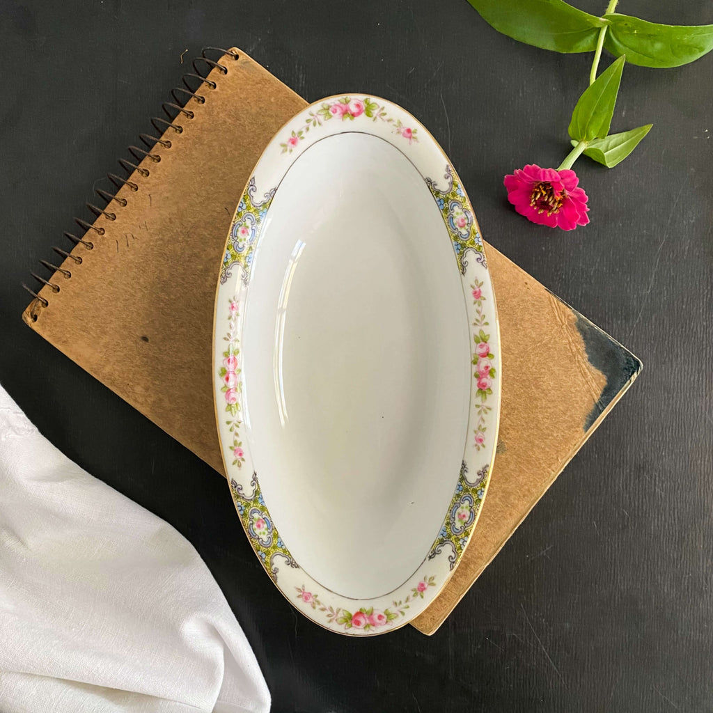 Antique Noritake Thelma Bassett Porcelain Relish Dish circa 1920s