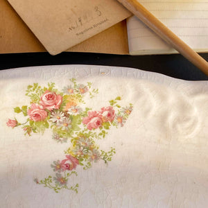 Antique Pink & Green Floral Platter by Burgess & Co Circa 1903