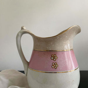 Antique Pink Striped Pitcher by Burgess & Campbell