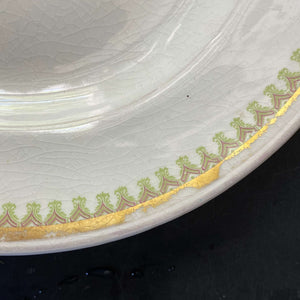 Antique Green & Gold Trim Platter by Smith-Phillips China Co circa 1900-1920