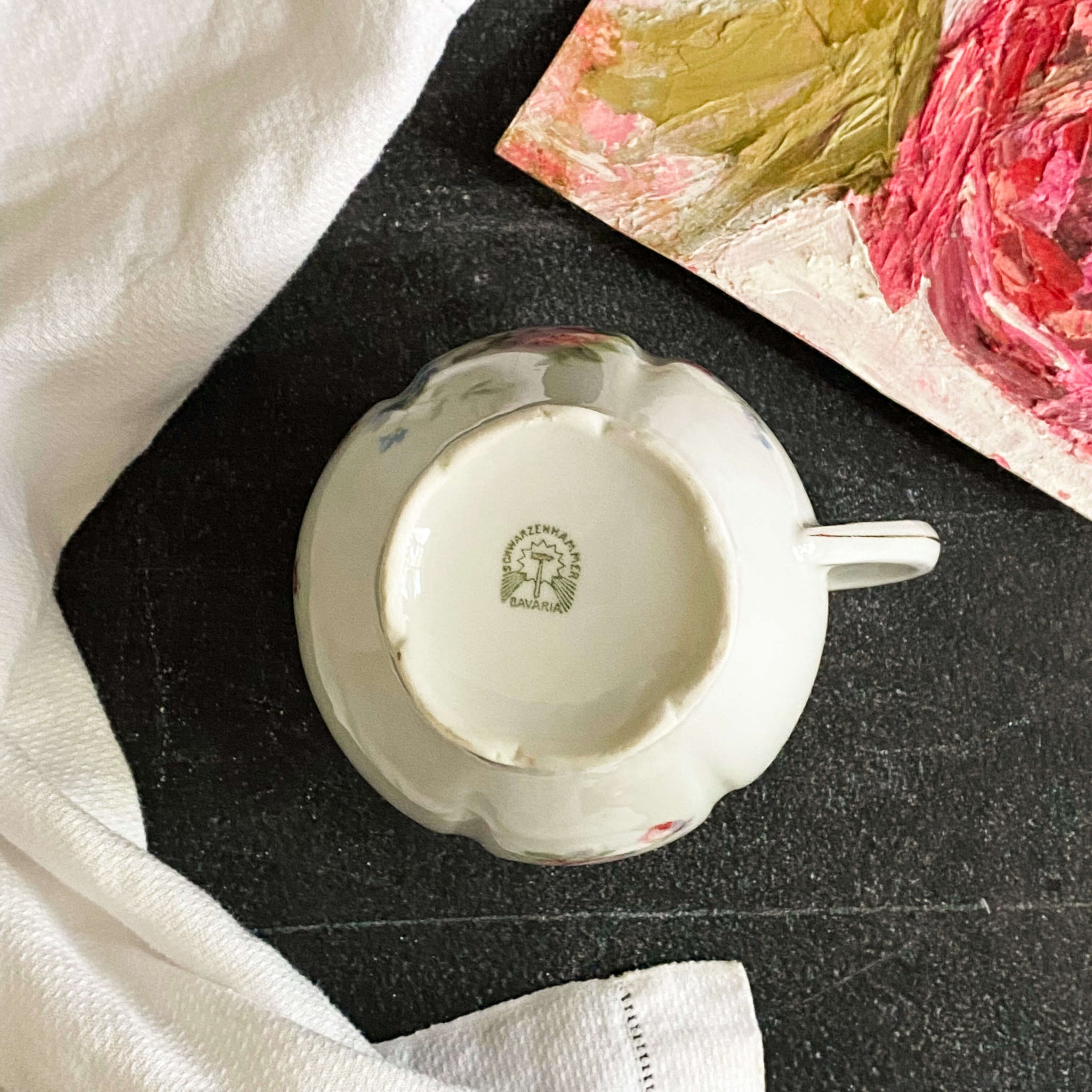 Antique Schwarzenhammer Porcelain Floral Creamer circa 1910-1923 by Schumann & Schreider