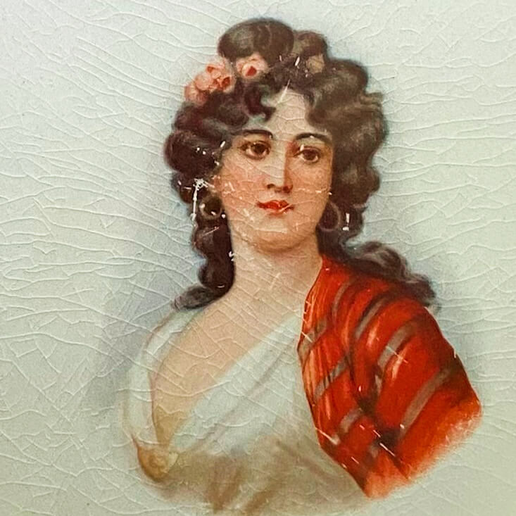 Antique Portrait Plate by The Colonial Co circa 1903-1922 after Moritz Stifter Painting