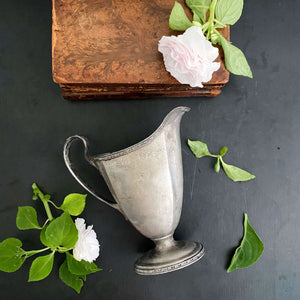 Antique Homan Plate Creamer with Monogram - Louisiana Pattern circa 1900s-1920s