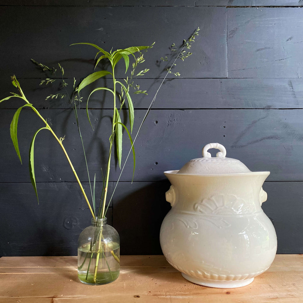 Antique White Chamber Combinet Slop Jar by Homer Laughlin circa 1910s