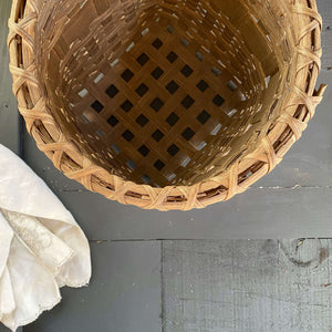Primitive Handmade Split Oak Basket - 11" Inches Tall Rectangle Shape