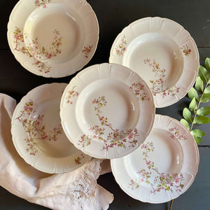 Antique Swedish Soup Bowls Gustafsberg Opak Hawthorn Pattern - Set of Five circa 1910-1940