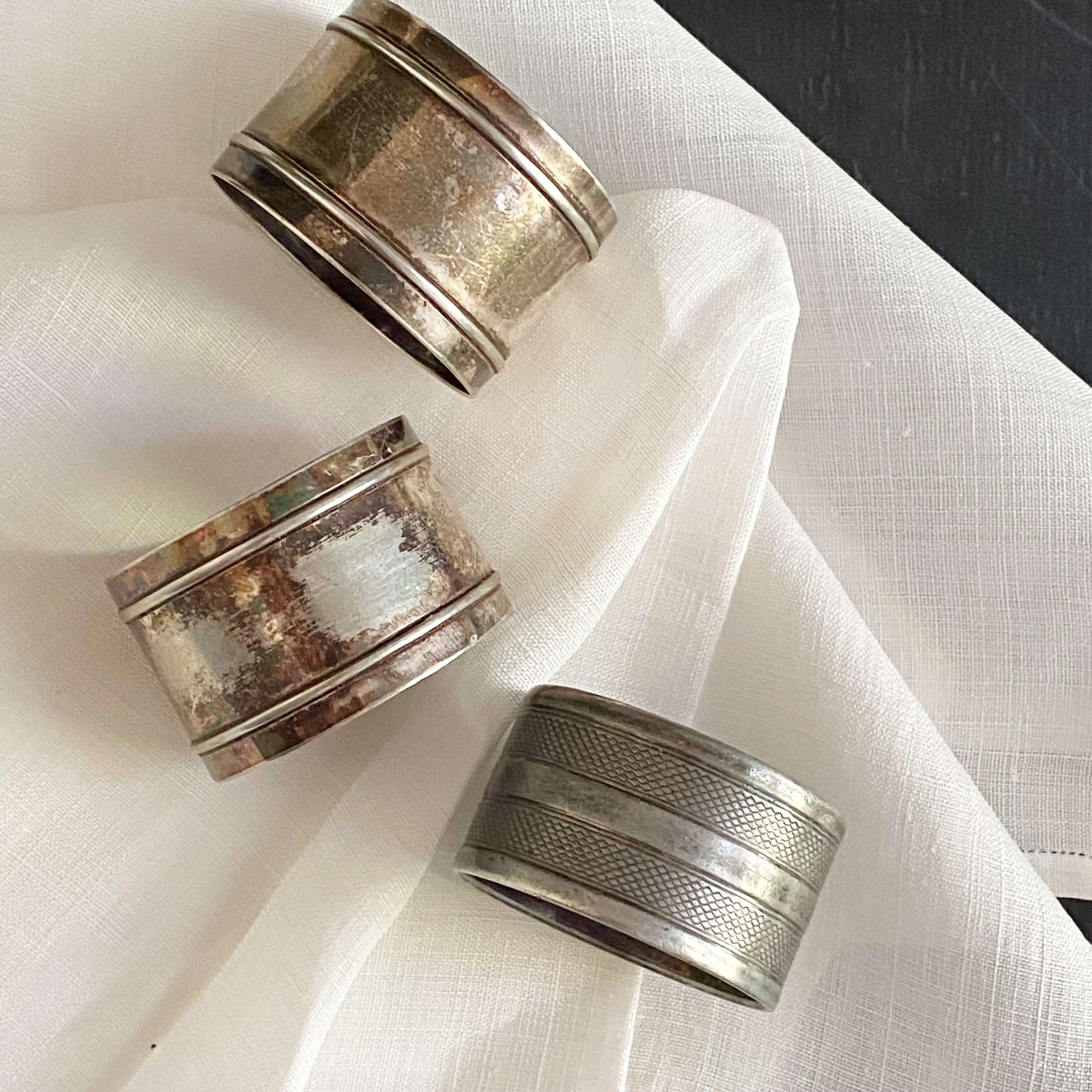 Mismatched Set of Vintage and Antique Napkin Rings - Set of Five