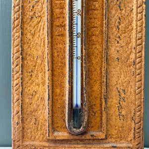 Antique Cast Iron Rooster Wall Thermometer - Celsius Temperature Gauge