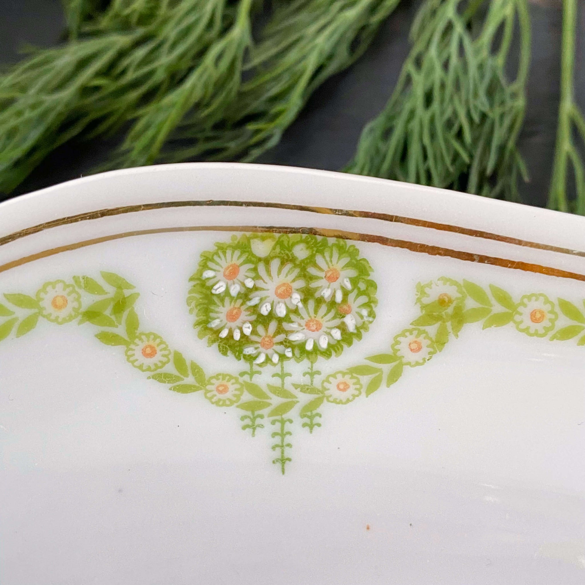 Antique Weimar Porcelain Celery Trays with Daisy Flowers - Set of Three circa 1905-1933