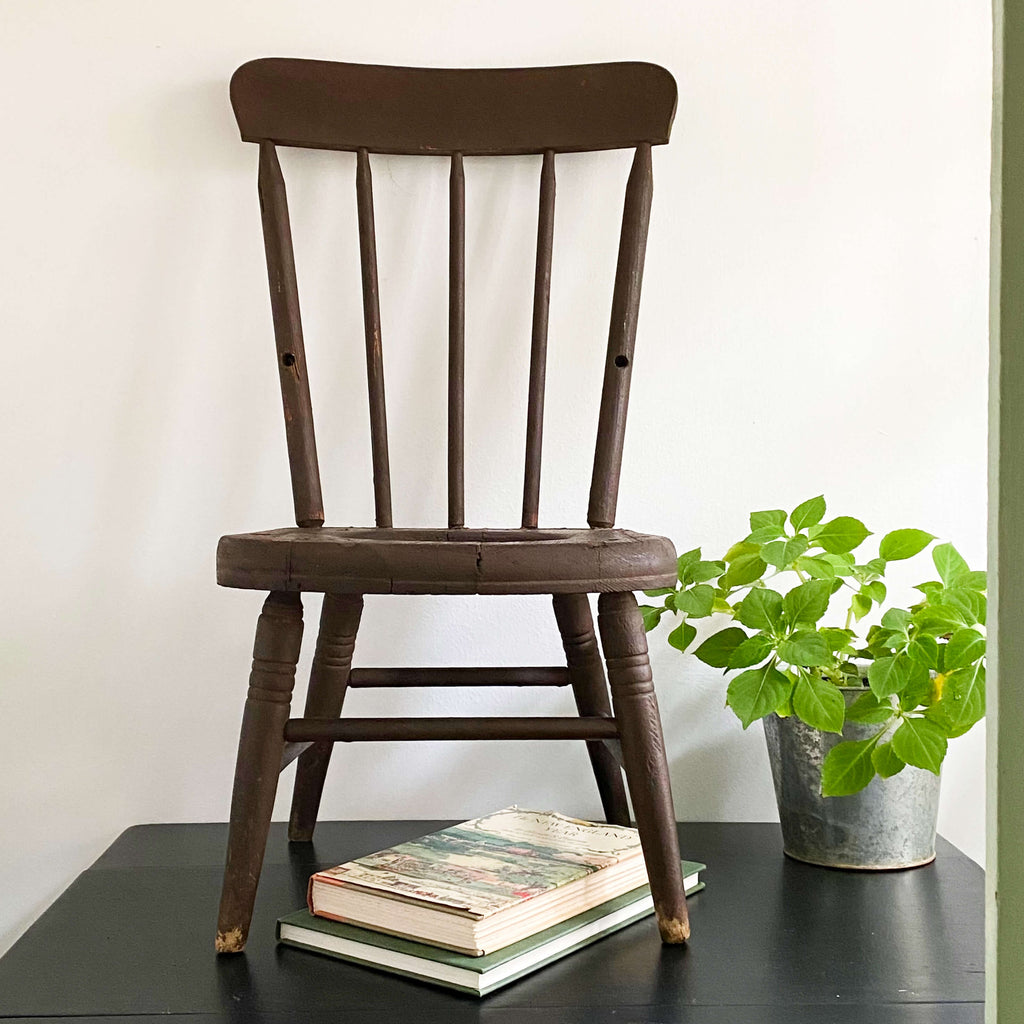 Antique Windsor Style Children's Potty Chair - Repurposed Plant Stand