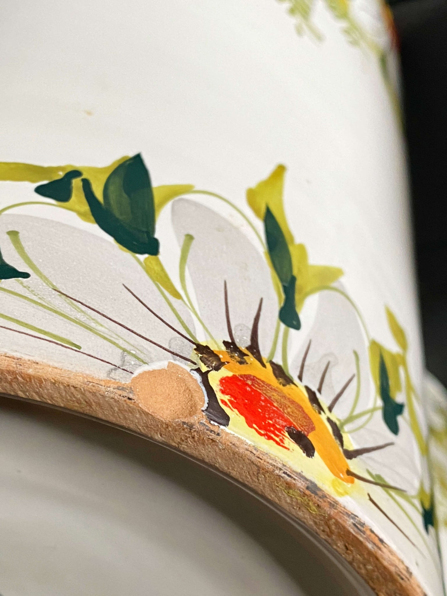Handmade Italian Ceramic Kitchen Canisters with Handpainted Florals - Set of Four