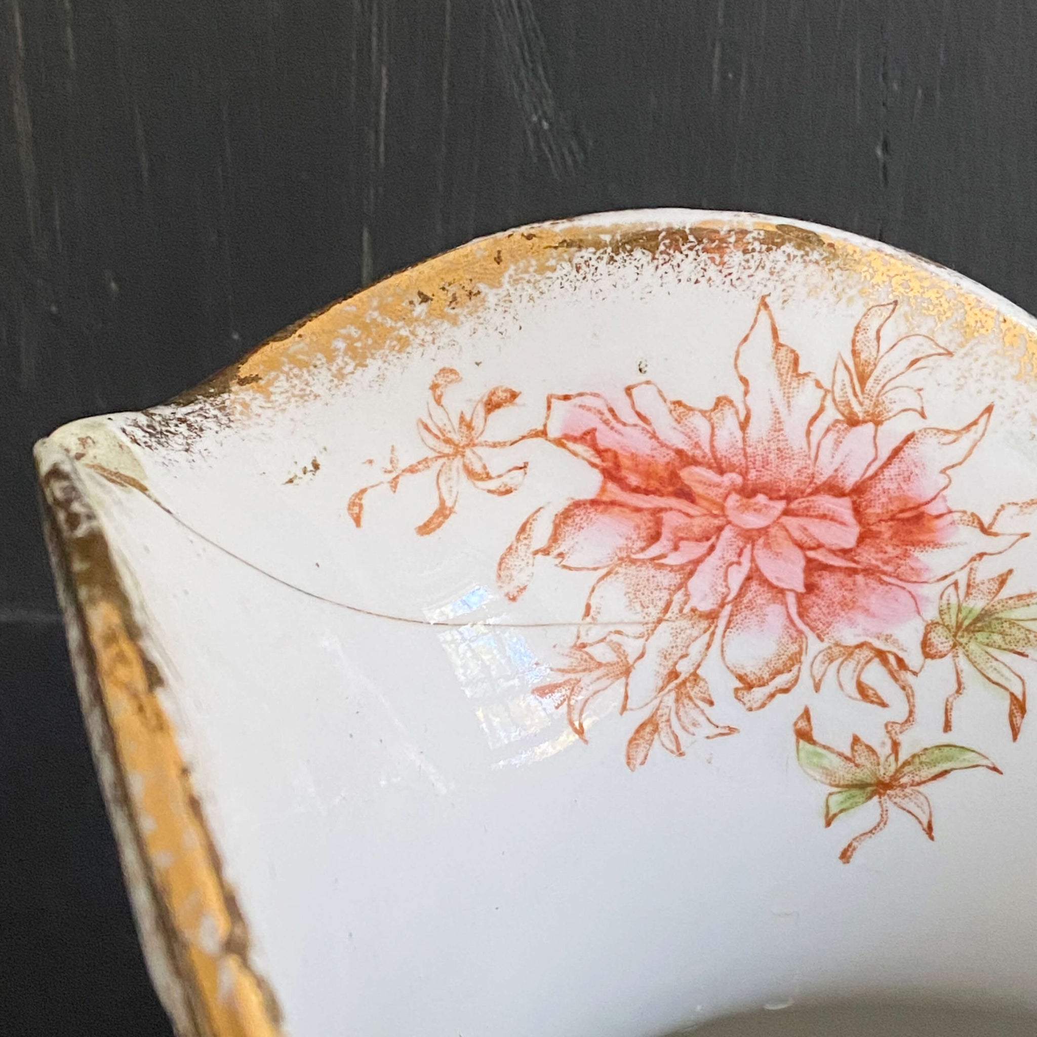 Antique Pink Floral Royal Porcelain Wash Basin & Pitcher by Maddock's Lamberton Works circa 1888-1902