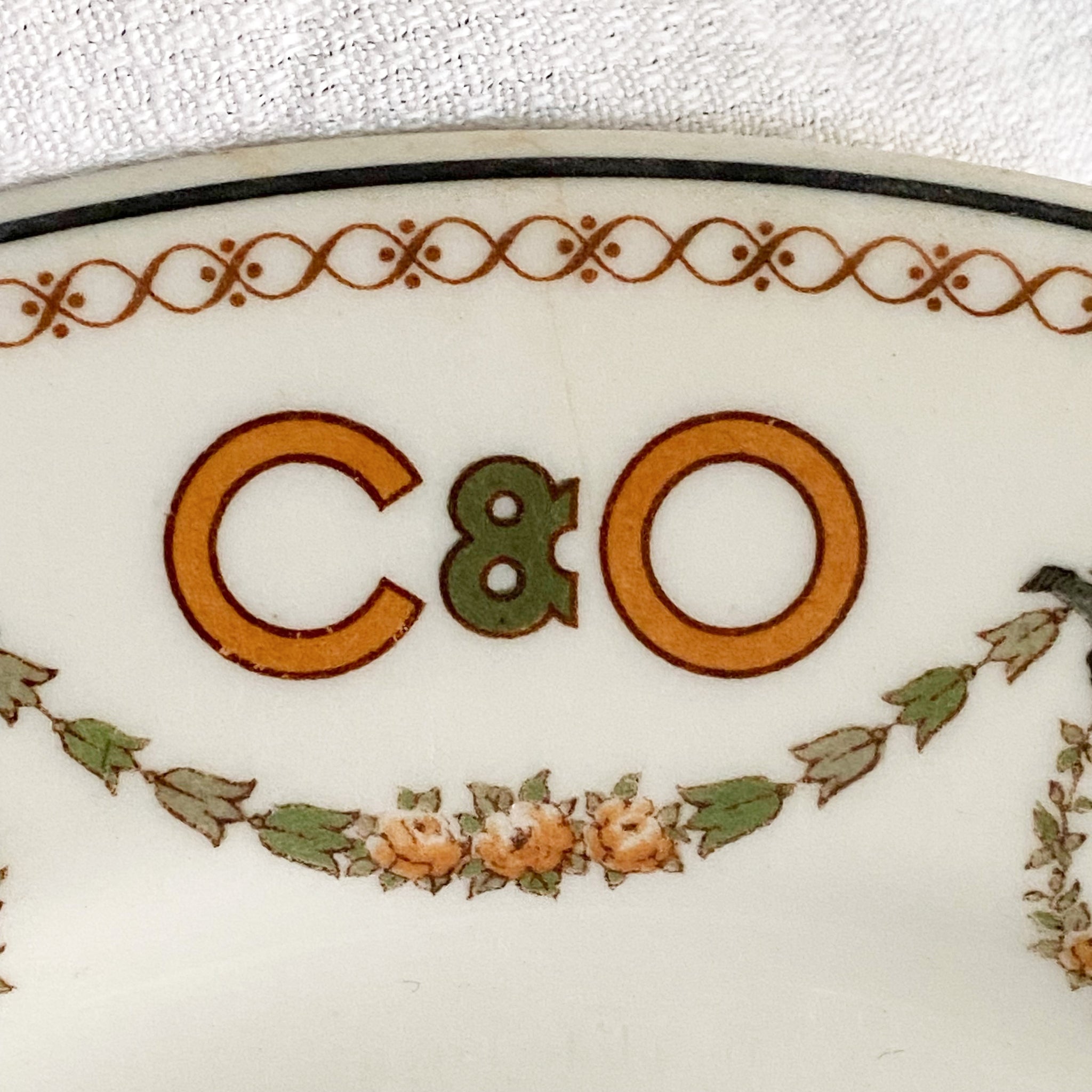 Rare Antique C&O Railroad Luncheon Plate circa 1923 - O.P.Co Syracuse Restaurant Ware