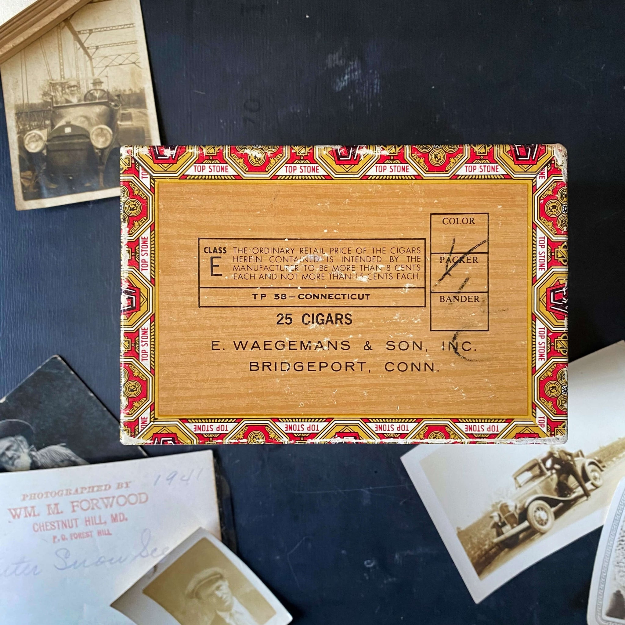 bridgeport tobacco and cigar Vintage Top Stone Bouquet Cigar Box by E. Waegemans & Son circa 1920s- – In The Vintage Kitchen Shop bridgeport tobacco and cigar Vintage Top Stone Bouquet Cigar Box by E. Waegemans & Son circa 1920s- – In The Vintage Kitchen Shop