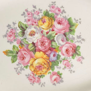 Edwin Knowles Cremelace Floral Gravy Boat Underplate circa 1930s-1940s