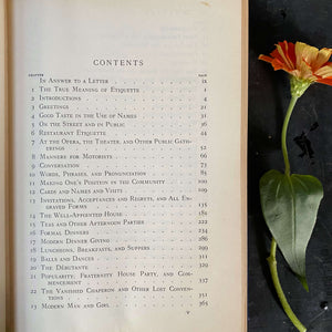 Etiquette by Emily Post - 1940 Edition with Dust Jacket - 9th Printing of the 1937 Edition
