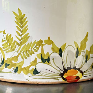 Handmade Italian Ceramic Kitchen Canisters with Handpainted Florals - Set of Four